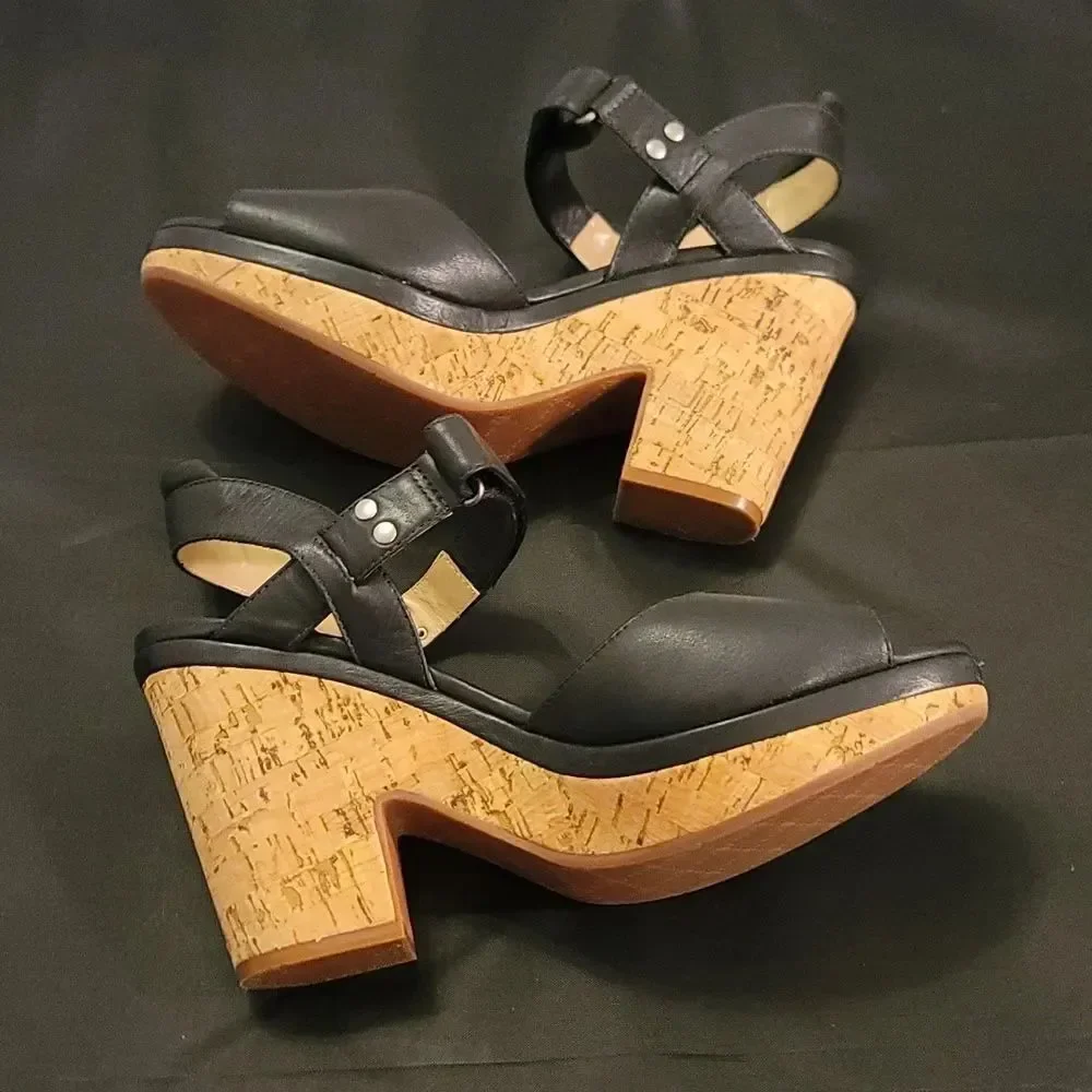 WEDGE PEEP TOE ADJUSTABLE BUCKLE WOMENS SANDAL